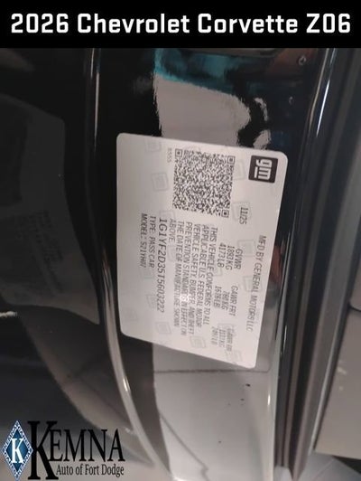2026 Chevrolet Corvette Z06 3LZ