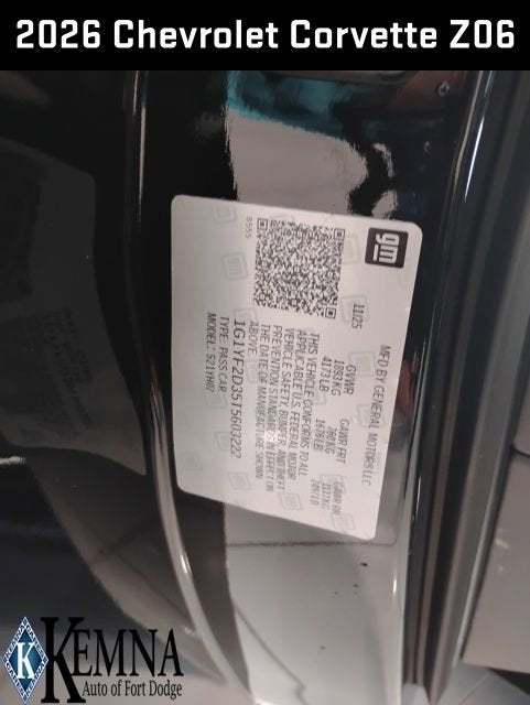 2026 Chevrolet Corvette Z06 3LZ