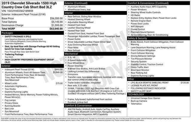 2019 Chevrolet Silverado 1500 High Country