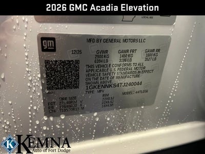 2026 GMC Acadia Elevation
