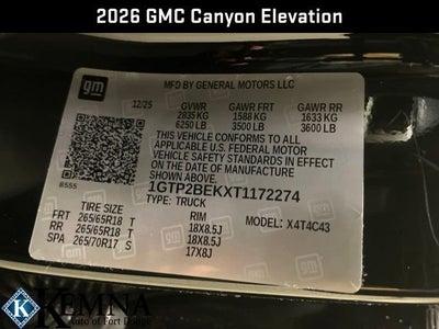 2026 GMC Canyon Elevation