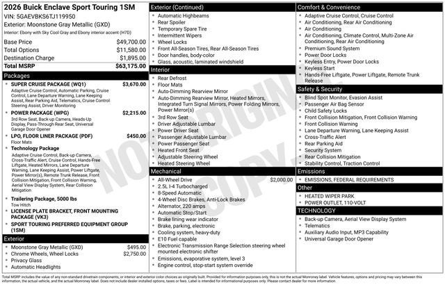 2026 Buick Enclave Sport Touring