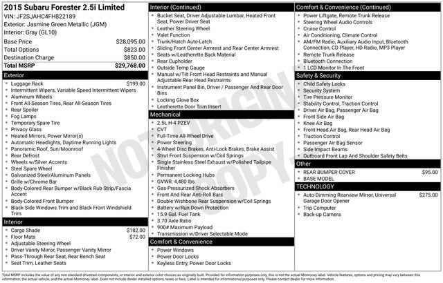 2015 Subaru Forester 2.5i Limited