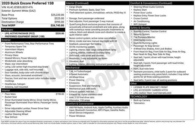 2020 Buick Encore Preferred