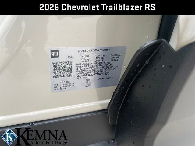 2026 Chevrolet Trailblazer RS