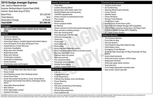 2010 Dodge Avenger Express