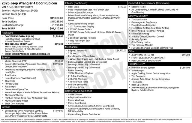2026 Jeep Wrangler WRANGLER 4-DOOR RUBICON