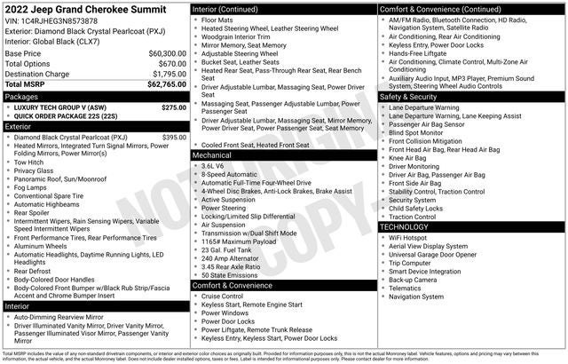 2022 Jeep Grand Cherokee Summit 4x4