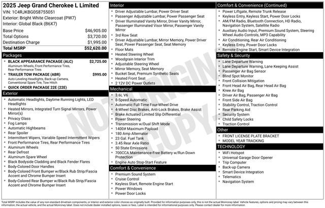 2025 Jeep Grand Cherokee GRAND CHEROKEE L LIMITED 4X4