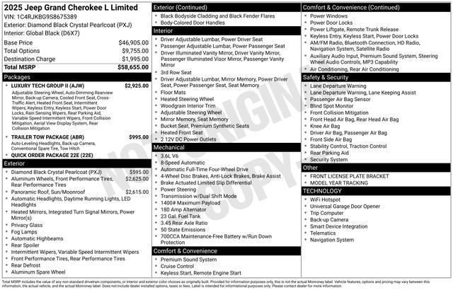 2025 Jeep Grand Cherokee GRAND CHEROKEE L LIMITED 4X4