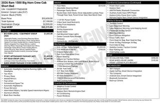 2026 RAM Ram 1500 RAM 1500 BIG HORN CREW CAB 4X4 5'7' BOX