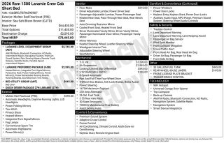2026 RAM Ram 1500 RAM 1500 LARAMIE CREW CAB 4X4 5'7' BOX