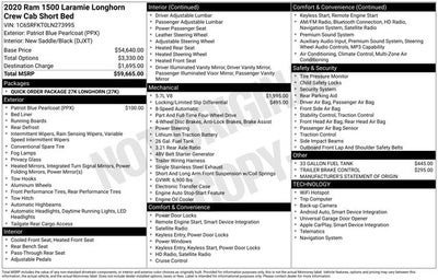 2020 RAM 1500 Laramie Longhorn Crew Cab 4x4 5'7' Box