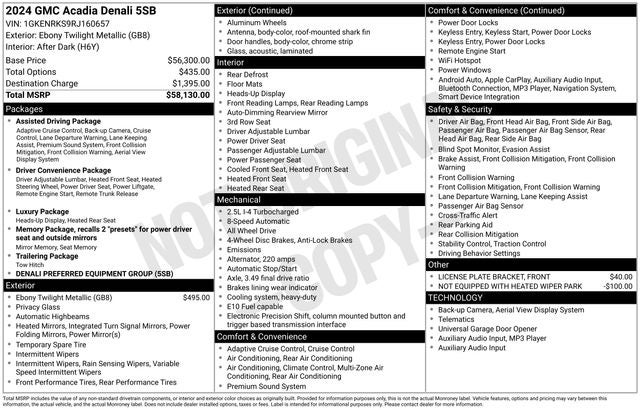 2024 GMC Acadia AWD Denali