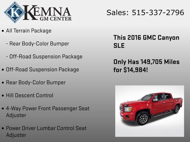 2016 GMC Canyon SLE