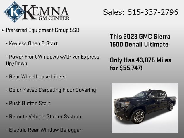2023 GMC Sierra 1500 4WD Crew Cab Short Box Denali Ultimate