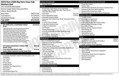2025 RAM Ram 2500 RAM 2500 BIG HORN CREW CAB 4X4 6'4' BOX