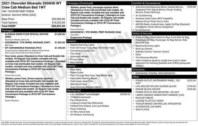 2021 Chevrolet Silverado 3500 HD WT