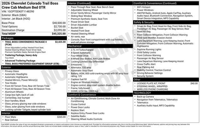 2026 Chevrolet Colorado Trail Boss