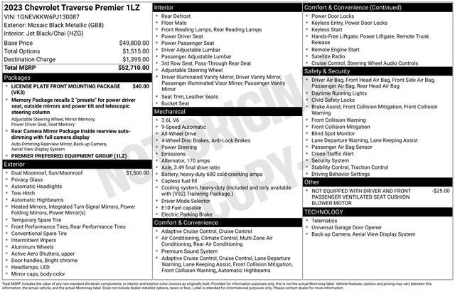 2023 Chevrolet Traverse Premier