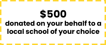 $500 donation to school